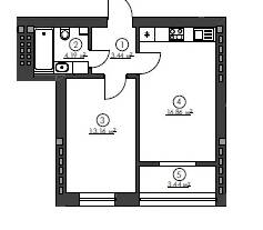 1-кімнатна 41.09 м² в ЖК Гостомельські Липки-3 від 11 500 грн/м², смт Гостомель