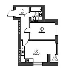 1-кімнатна 40.93 м² в ЖК Гостомельські Липки-3 від 11 500 грн/м², смт Гостомель