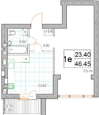 1-комнатная 46.45 м² в ЖК Именно Тот от 15 500 грн/м², пгт Немешаево