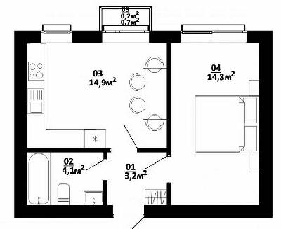1-кімнатна 36.7 м² в ЖК Білий Шоколад.Center від 19 000 грн/м², с. Білогородка