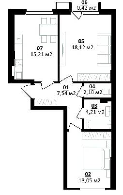 2-кімнатна 60.65 м² в ЖК Білий Шоколад.Center від 11 250 грн/м², с. Білогородка