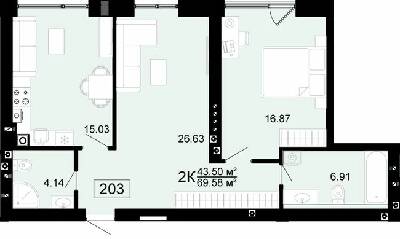2-кімнатна 69.58 м² в ЖК City Lake від 19 500 грн/м², с. Шевченкове