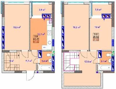 Дворівнева 92.7 м² в ЖК Sky від 19 000 грн/м², м. Ірпінь