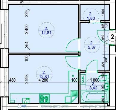 1-комнатная 36.21 м² в ЖК G-51 от 19 200 грн/м², г. Ирпень
