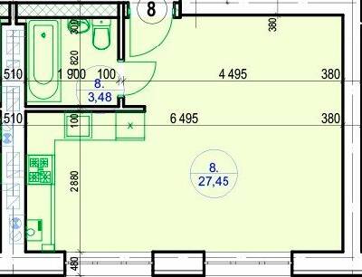 1-комнатная 30.93 м² в ЖК G-51 от 19 350 грн/м², г. Ирпень