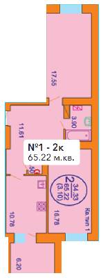 2-комнатная 65.22 м² в ЖК София Киевская от 15 500 грн/м², с. Софиевская Борщаговка