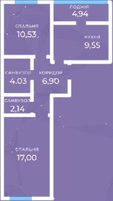 2-кімнатна 55.09 м² в ЖК Rococo viol від 21 300 грн/м², м. Ірпінь