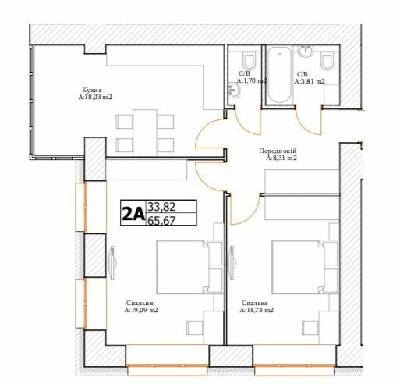 2-кімнатна 65.67 м² в ЖК Art Residence від 25 150 грн/м², м. Ірпінь