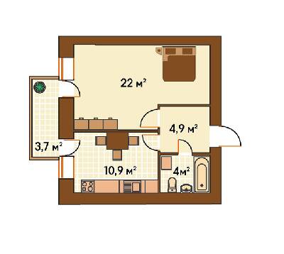 1-кімнатна 45.6 м² в ЖК Київський від 19 650 грн/м², м. Ірпінь