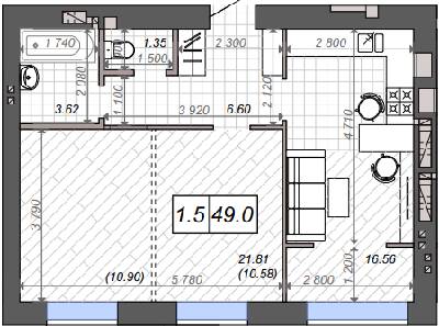 1-кімнатна 49 м² в ЖК Нові Метри Park від 26 000 грн/м², м. Ірпінь
