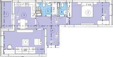 2-кімнатна 64.18 м² в ЖК Променада від 20 550 грн/м², м. Вишневе