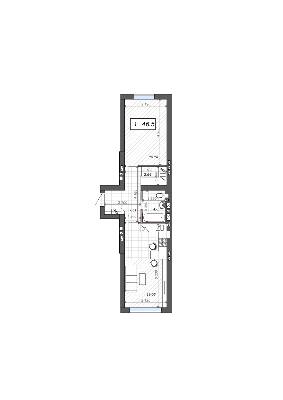 1-кімнатна 46.5 м² в ЖК Нові Метри Club від 21 500 грн/м², м. Ірпінь