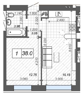 1-кімнатна 38 м² в ЖК Нові Метри Center від 22 500 грн/м², м. Ірпінь