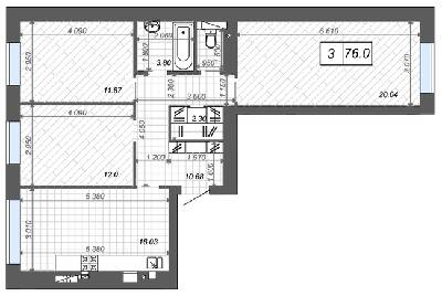 3-комнатная 76 м² в ЖК Новые Метры Center от 24 000 грн/м², г. Ирпень