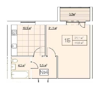 1-кімнатна 44.6 м² в ЖК Гранд Віллас від 10 200 грн/м², смт Ворзель