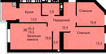 Трехкомнатные в ЖК Львовский маеток