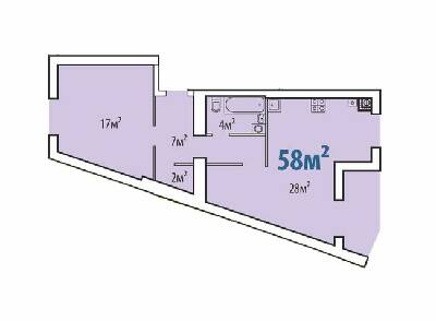 2-комнатная 58 м² в ЖК Евромисто от 20 350 грн/м², с. Крюковщина
