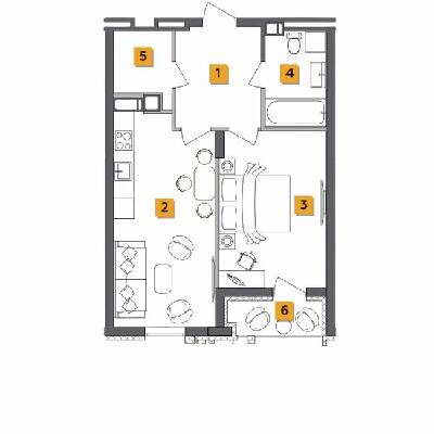 1-кімнатна 49.89 м² в ЖК Basa city від 28 500 грн/м², с. Ходосівка