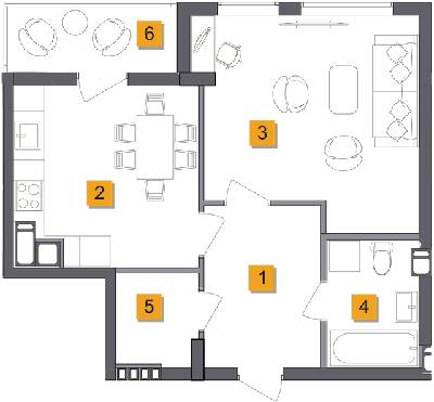 1-кімнатна 44.77 м² в ЖК Basa city від 28 500 грн/м², с. Ходосівка