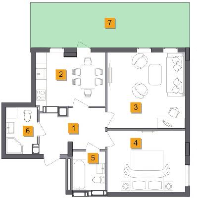 2-кімнатна 61.06 м² в ЖК Basa city від 26 000 грн/м², с. Ходосівка