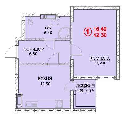1-кімнатна 42.3 м² в ЖК Велесгард від 23 000 грн/м², м. Вишгород