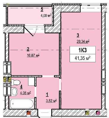 1-кімнатна 41.35 м² в ЖК Вишгород Сіті Парк від 20 000 грн/м², м. Вишгород