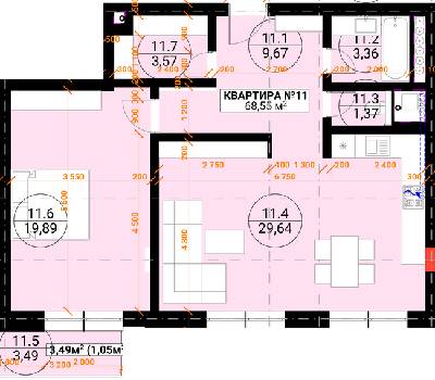 2-кімнатна 68.55 м² в ЖК Грот від 23 950 грн/м², Ужгород