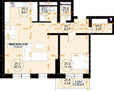 2-кімнатна 71.05 м² в ЖК Грот від 23 950 грн/м², Ужгород