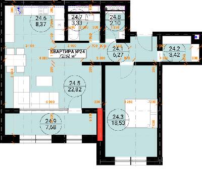 2-кімнатна 72.52 м² в ЖК Грот від 23 950 грн/м², Ужгород