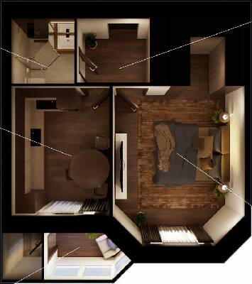 1-комнатная 46.63 м² в ЖК Никола-Град от застройщика, Николаев