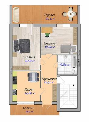 2-комнатная 72.62 м² в ЖК Княжичи от 17 350 грн/м², Николаев