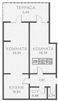 2-комнатная 97.62 м² в ЖК L7 House от 40 500 грн/м², Николаев