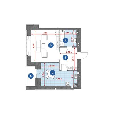 1-комнатная 54.06 м² в ЖК Central Park от 20 650 грн/м², г. Кременчуг