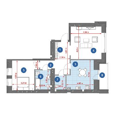 2-комнатная 78.99 м² в ЖК Central Park от 20 650 грн/м², г. Кременчуг