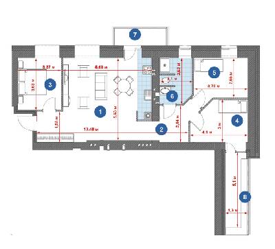 3-комнатная 86.17 м² в ЖК Central Park от 21 150 грн/м², г. Кременчуг