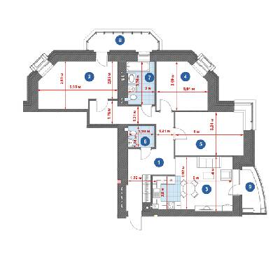 3-комнатная 108.3 м² в ЖК City Park от 23 350 грн/м², г. Кременчуг