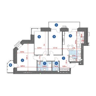 3-комнатная 109.21 м² в ЖК City Park от 23 000 грн/м², г. Кременчуг