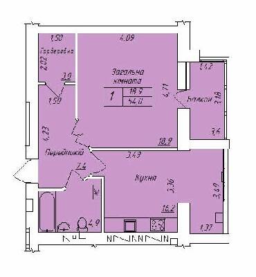 1-комнатная 54 м² в ЖК Центральный от 13 000 грн/м², г. Кременчуг