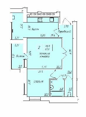 2-комнатная 61.6 м² в ЖК Центральный от 13 500 грн/м², г. Кременчуг