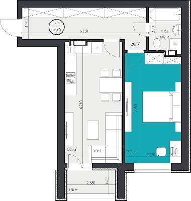 1-кімнатна 56.67 м² в ЖК 3V Volkova від 18 800 грн/м², Кропивницький