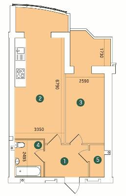 1-кімнатна 60.41 м² в ЖК Зарічний від 12 900 грн/м², Суми