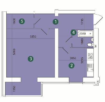 1-кімнатна 68.54 м² в ЖК Зарічний від 13 300 грн/м², Суми