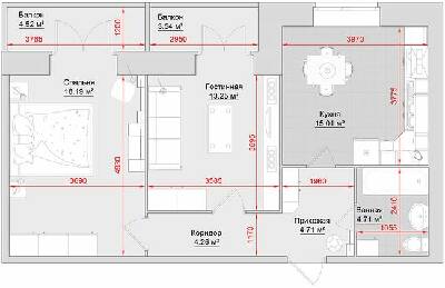 2-комнатная 68 м² в ЖК на ул. Троицкая, 74 от 17 600 грн/м², г. Кременчуг
