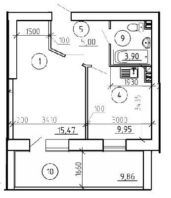 1-комнатная 44.18 м² в ЖК на ул. Труда, 1 от 11 950 грн/м², Сумы