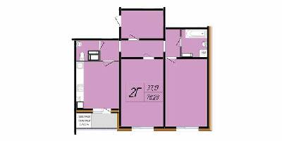 2-кімнатна 78.28 м² в ЖК Затишний від 16 800 грн/м², Полтава