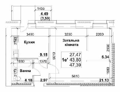 1-кімнатна 47.39 м² в ЖК на вул. Інтернаціоналістів, 35/1-35/5 від 11 100 грн/м², Суми