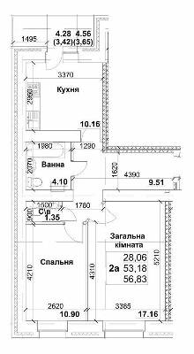 2-кімнатна 56.83 м² в ЖК на вул. Інтернаціоналістів, 35/1-35/5 від 11 100 грн/м², Суми