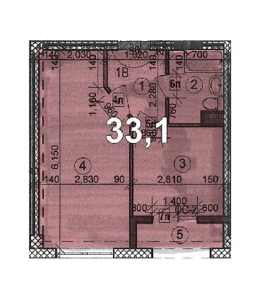 1-комнатная 33.1 м² в ЖК Солнечный Остров от 12 800 грн/м², Херсон