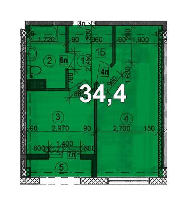 1-комнатная 34.4 м² в ЖК Солнечный Остров от 12 950 грн/м², Херсон