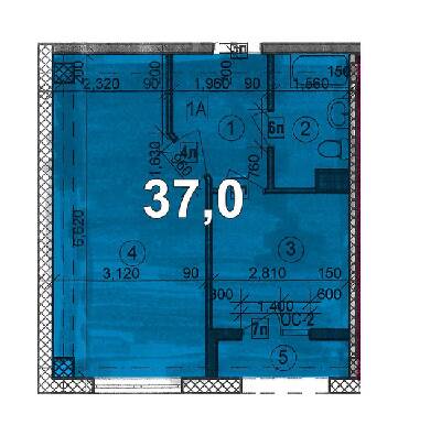 1-комнатная 37 м² в ЖК Солнечный Остров от 12 800 грн/м², Херсон